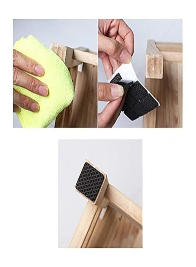 Prostuff.in Square Flexible Non-Slip Self-Adhesive Furniture Pads for Sofa Bed, Dining Table & Chairs, Home & Office Use, Black Colour 32 Pcs - Image 4